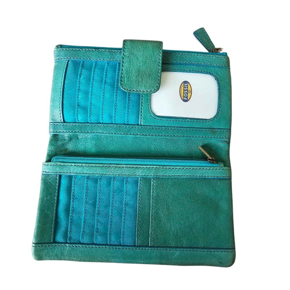Fossil Teal Wallet - Picture 2 of 8